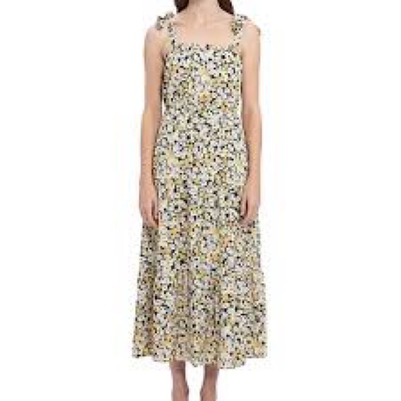 Social Standard By Sanctuary Dresses & Skirts - Sanctuary Yellow Floral Sundress Tied Straps Maxi Dress